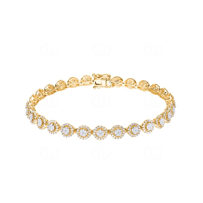 Karat Diamanten Halo Tennisarmband K Gelbgold