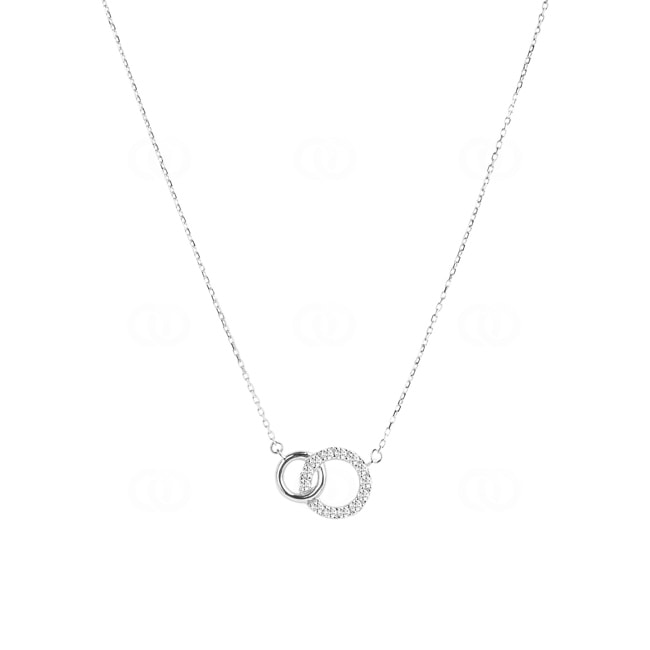 Collier 750 18 K Weissgold Mit Zirkonia