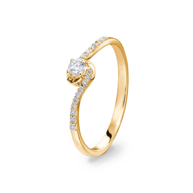 Verlobungsring K Gelbgold Mit Diamanten Ct H Si