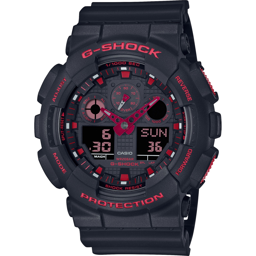 Casio G Shock Classic Ignite Red gents watch GA 100BNR 1AER