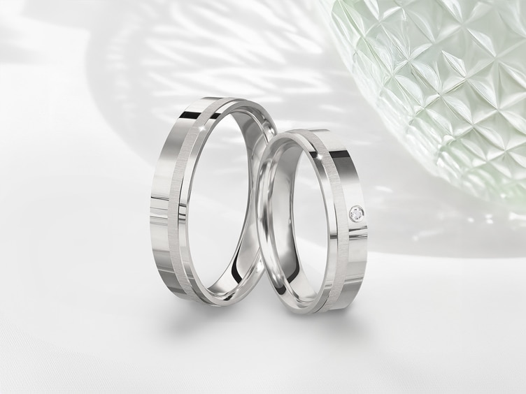 Collection de bagues de couple en argent